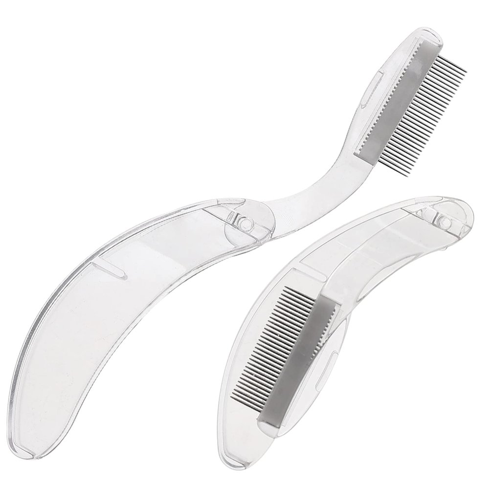 ELAYARD 2pcs Metal Eyelash Separator and Eyebrow Comb Portable Beauty Tool for Precise Grooming and Shaping Lightweight Design for Daily Use and Travel Construction