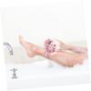ARTSEWPLY 3pcs Bear Cartoon Bath Mesh Body Scrubber Shower Pouf Sky and Gray Soft and Safe Exfoliating Bath Sponge for Daily Use view 3