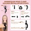 28" Mannequin Head With Hair Cosmetology Manikin Practice Braiding Doll Head For Hair Styling Training Head For Braiding Hairdressing With Free Wig Head Stand Hair Styling Tools Set (light brown) view 4