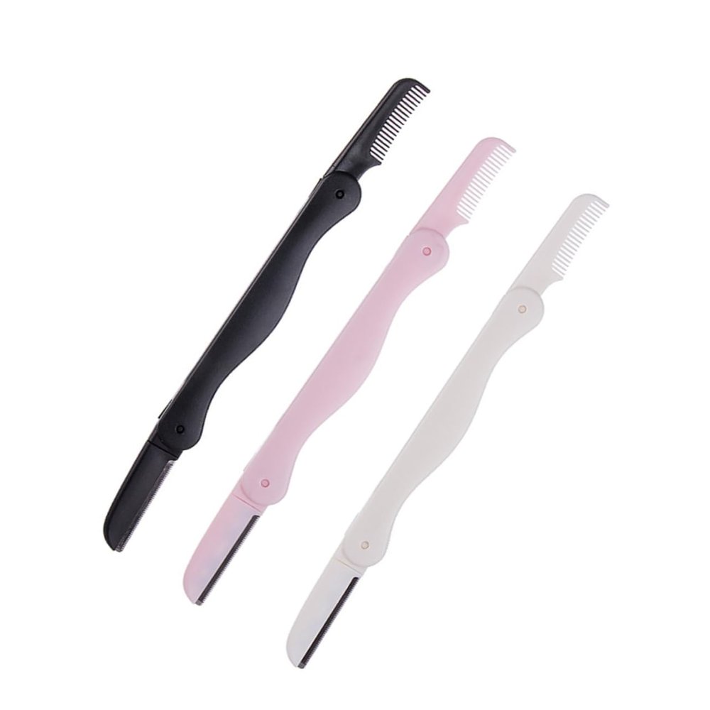 Beaupretty 2pcs Eyebrow Trimmer Set Portable Folding Razor for Women Dual-Sided Facial Hair Remover for Home and Travel
