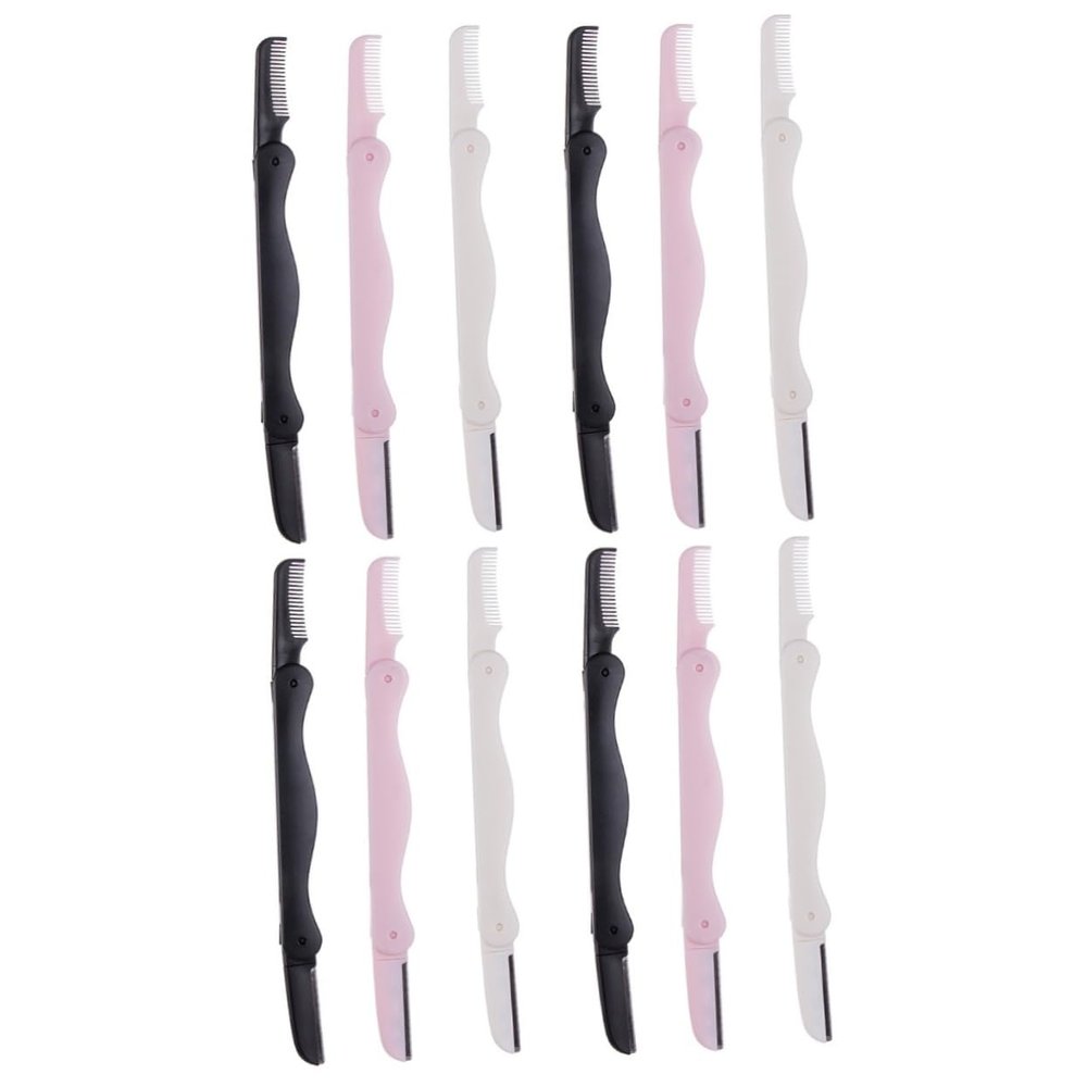 Beaupretty 12pcs Eyebrow Trimmer Set Double-sided for Precision Grooming Portable Hair Shaper Kit for Women Includes White Black White Options for Home and Outdoor Use