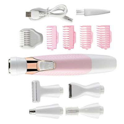 Didiseaon 5-in-1 Hair Trimmer for Women Rechargeable Washable Hair Trimmer and Eyebrow Razor for Ladies for Legs Grooming