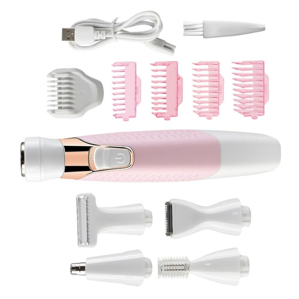 Didiseaon 5-in-1 Hair Trimmer for Women Rechargeable Washable Hair Trimmer and Eyebrow Razor for Ladies for Legs Grooming