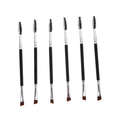 CTIRCHIU Double Ended Eyebrow and Lash Brush Set 6pcs Angled Spoolie and Eyebrow Makeup Tools for Precision Application for Eyelash Extensions and Brow Shaping