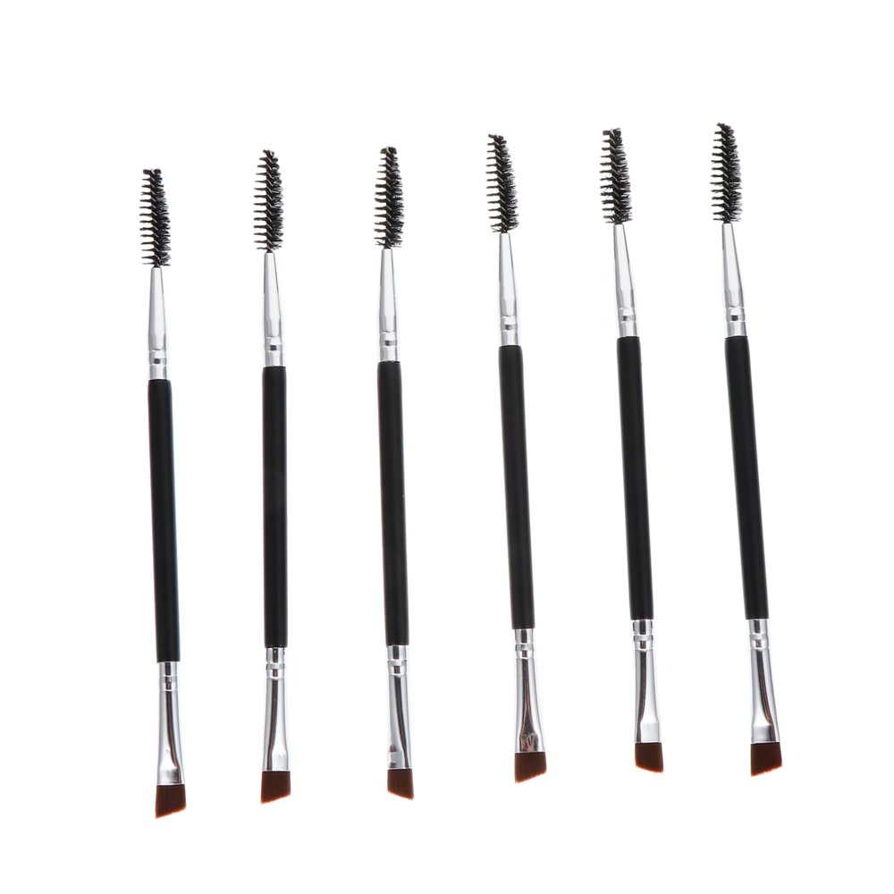 CTIRCHIU Double Ended Eyebrow and Lash Brush Set 6pcs Angled Spoolie and Eyebrow Makeup Tools for Precision Application for Eyelash Extensions and Brow Shaping