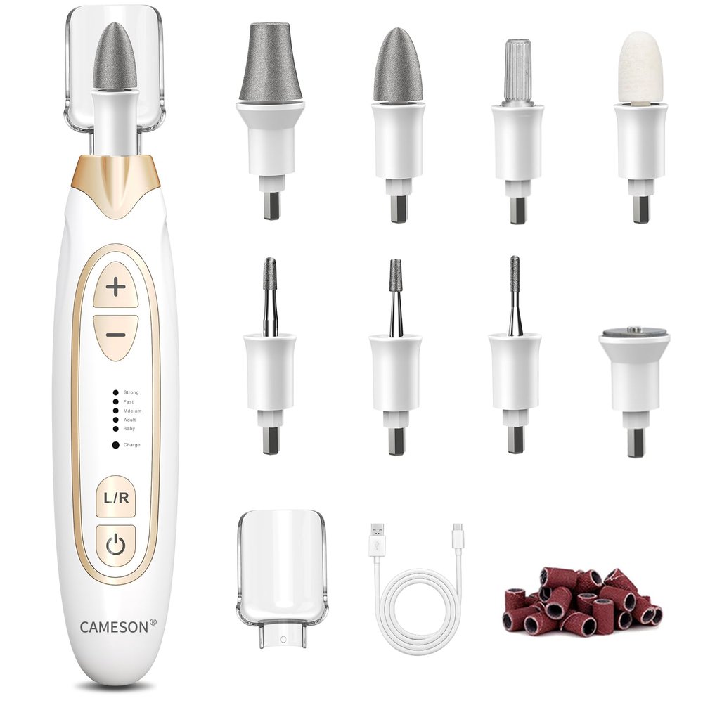 Cordless Electric Nail File Set, Rechargeable Toe Nail Buffer and Sander, Toenail Grinder for Thick Toenails, Manicure Pedicure Drill Kit, Hand Feet Nails Care Tool for Women Men Seniors Human