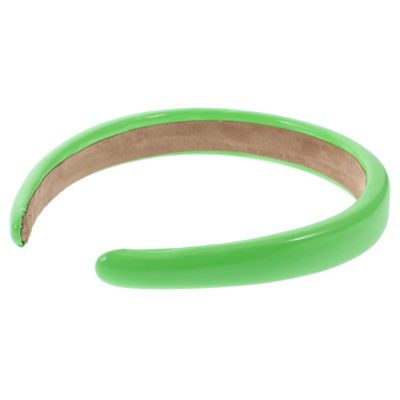 DONFAMDS Solid Green Wide-brimmed Headband for Women Non-slip PU Leather Hair Hoop Stylish Hair Accessories for Daily Wear and Special Occasions
