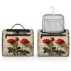Adornori Red Rose Travel Toiletry Bag for Women Large Capacity Wide-open Makeup Organizer Cosmetic Travel Bags for Toiletries, Rose Floral view 4
