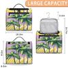 Adornori Palm Tree Travel Toiletry Bag for Women Large Capacity Wide-open Makeup Organizer Cosmetic Travel Bags for Toiletries, Tropical view 2