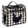 Adornori Chicken Hen Travel Toiletry Bag for Women Large Capacity Wide-open Makeup Organizer Cosmetic Travel Bags for Toiletries, Buffalo Check Plaid view 1