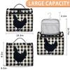 Adornori Chicken Hen Travel Toiletry Bag for Women Large Capacity Wide-open Makeup Organizer Cosmetic Travel Bags for Toiletries, Buffalo Check Plaid view 2