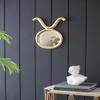 12.5" x 16" Modern Gold Round Mirror with Aluminum e, Wall Decor for Entryway Living Room Hallway view 4