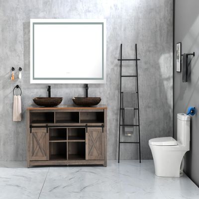 60 x 30 Inch LED Bathroom Mirror with Front and Backlight, Wall Mounted Vanity Mirror, Anti Fog, Memory, 3 Colors, Stepless Dimmable