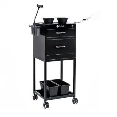 TATARTIST Salon Trolley with 2 Magnetic Bowls Lockable Drawers Rolling Cart for Hair Salon Tattoo Studio Beauty Spa Tools Organizer (Black)