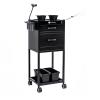 TATARTIST Salon Trolley with 2 Magnetic Bowls Lockable Drawers Rolling Cart for Hair Salon Tattoo Studio Beauty Spa Tools Organizer (Black) view 1
