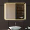 40x32 Inch LED Bathroom Mirror Vanity Mirrors with Front Lights Wall Mounted Anti Fog Frameless Make Up Mirror with Light 5 mm Copper Free Silver Mirror Horizontal or Vertical view 2