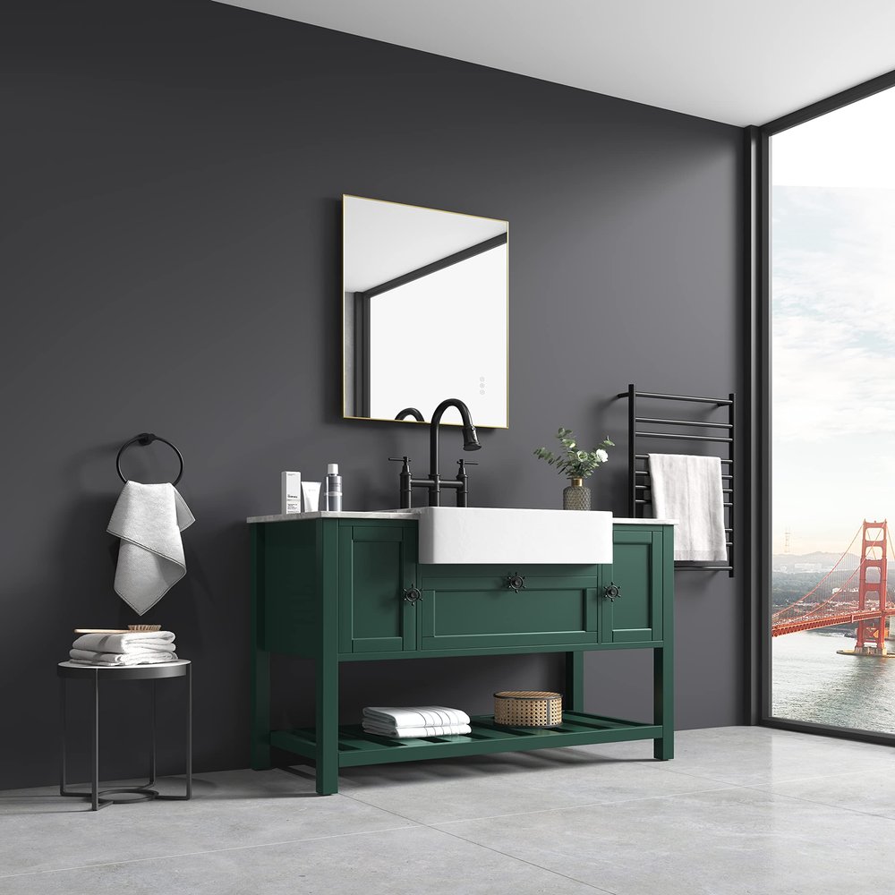 32 x 24 Inch LED Mirror Bathroom Vanity Mirror with Back Light, Wall Mount Anti Fog MLarge Adjustable Vanity Mirror