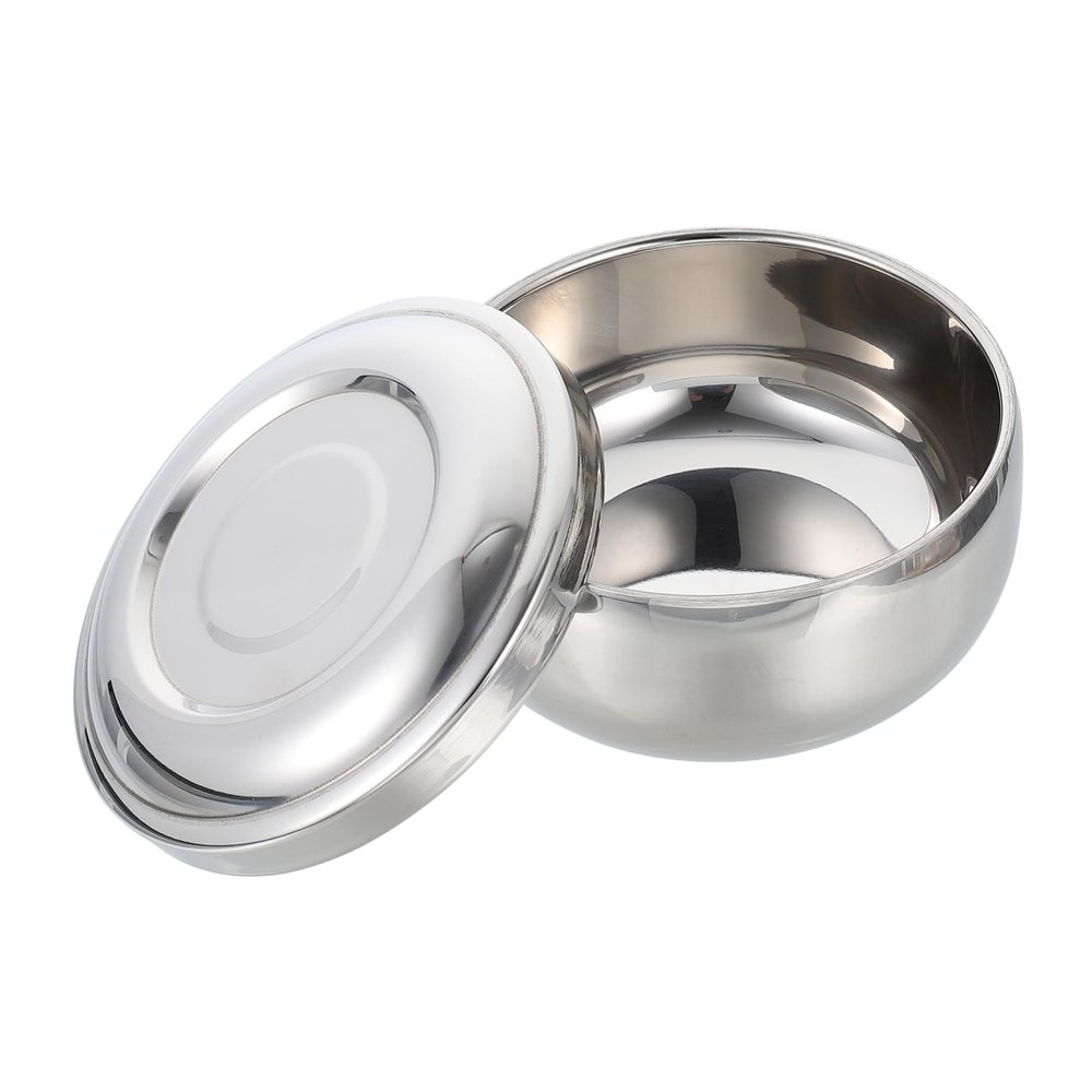 HONITANO 1pc Stainless Steel Shaving Soap Foaming Bowl Men Shaving Container Capacity Design for Easy Creation Smooth and Rustproof for Personal Grooming