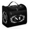 Adornori Letter M Travel Toiletry Bag for Women Large Capacity Wide-open Makeup Organizer Cosmetic Travel Bags for Toiletries, Natural Floral Design view 1