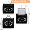 Adornori Letter M Travel Toiletry Bag for Women Large Capacity Wide-open Makeup Organizer Cosmetic Travel Bags for Toiletries, Natural Floral Design view 2