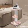 Beauty Salon Trolley Cart, 3 Tier Spa Rolling Trolley with 360Rotation Wheels, SPA Storage for Homes, Barber Stores, Clinics, Restaurants, Labs (Pink) view 4