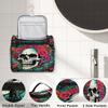 Adornori Sugar Skull Floral Travel Toiletry Bag for Women Large Capacity Wide-open Makeup Organizer Cosmetic Travel Bags for Toiletries view 3