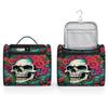 Adornori Sugar Skull Floral Travel Toiletry Bag for Women Large Capacity Wide-open Makeup Organizer Cosmetic Travel Bags for Toiletries view 4