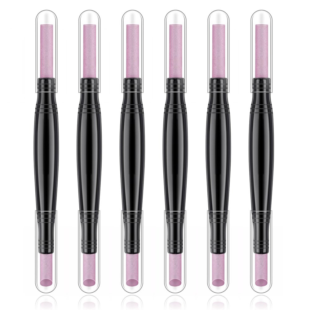 6 Pcs Pumice Stone Nail File Polishing Pen Stick, Stone Sanding Nail File Tools Cuticle Remover Stick, Double-Headed Nails Polishing Pen, Cuticle Remover Trimmer for Peeling Dead Skin Repair