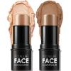 FOCALLURE 2 Pcs Mineral Cream Contour Stick,Moisturize Highlighter and Bronzer Pen,Non Stick Face Brightens & Shades Pencil,Long Lasting & Smooth Gliding Face Illuminator Makeup,24+11 view 1