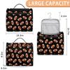 Adornori Football Large Travel Toiletry Bag for Women, Travel Organizer for Toiletries, Waterproof Makeup Cosmetic Bag with Handle, Black view 2