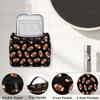 Adornori Football Large Travel Toiletry Bag for Women, Travel Organizer for Toiletries, Waterproof Makeup Cosmetic Bag with Handle, Black view 3