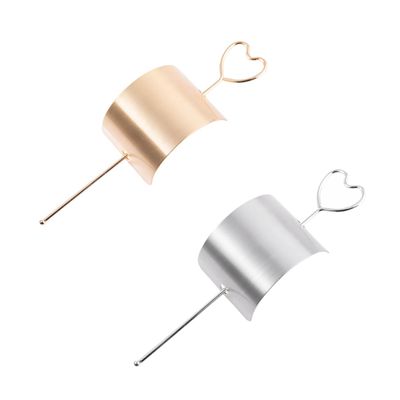 BATHVEVE Chic Alloy Hair Stick Set 2pcs Long Rectangle Smooth Hairpins for Women Stylish Hair Accessories for Bun Styles and Updos