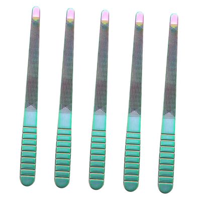 BATHVEVE Stainless Steel Colorful nail Files Set 5-Piece Nail Care Tools for Manicure for Home Use