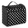 Adornori White and Black Polka Dot Large Travel Toiletry Bag for Women, Travel Organizer for Toiletries, Waterproof Makeup Cosmetic Bag with Handle view 1