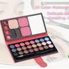 24-Color Eyeshadow Palette with Mirror, Pink Leather Case, Makeup Brushes Included view 2
