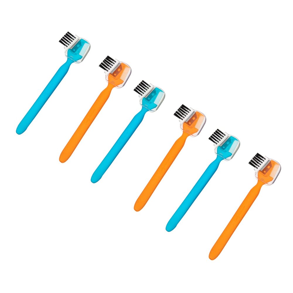 PartyKindom 6pcs Eyebrow Razor with Eyebrow Comb and Brush Face Razors for Precise Trimming for and Facial Hair Removal