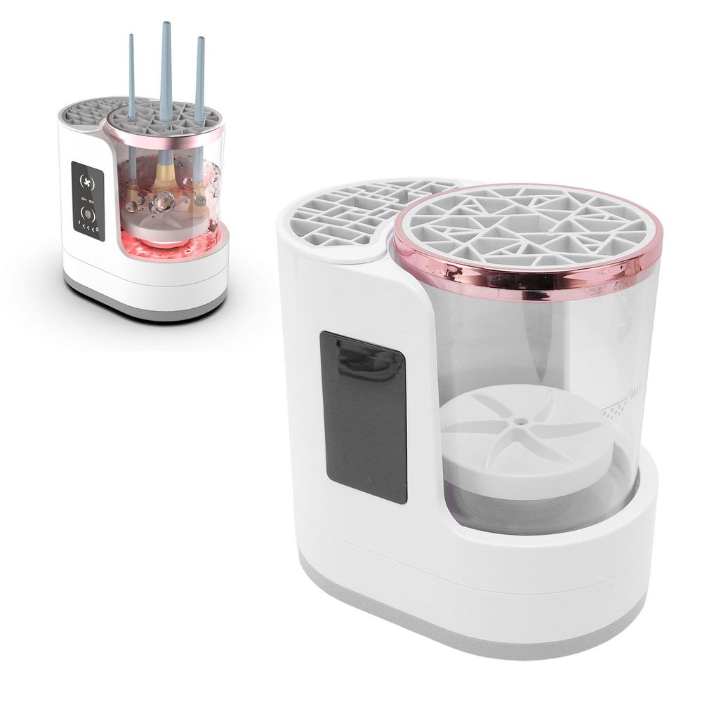 Electric Makeup Brush Cleaner Dryer, USB C Automatic Makeup Brush Cleaner Machine With Dryer with Timer, 850 RPM Portable Makeup Brush Cleaning Machine, for Makeup Brush Set