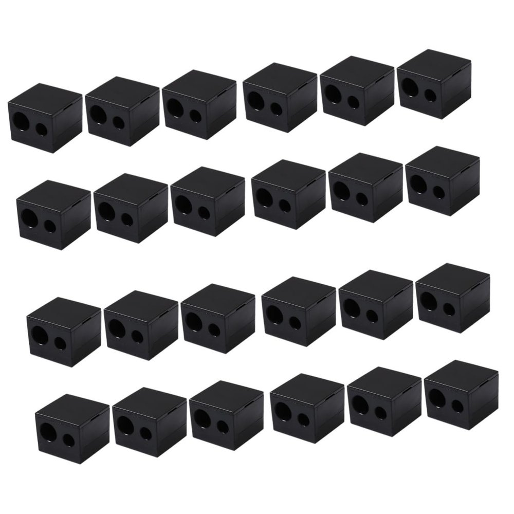 Ipetboom 24pcs Double Hole Eyeliner Pencil Sharpener Manual Cosmetic Tool for Eyebrow and Makeup Pencils No Chipping for Office Use and Travel