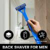 Body hair trimmer for men, back shaver 3.0 with Long Handle, man scape razors for shaving, dollar shave club Mens Grooming Kit, one blade From any angle shavers & Hair Removal Products (Blue) view 2