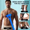Body hair trimmer for men, back shaver 3.0 with Long Handle, man scape razors for shaving, dollar shave club Mens Grooming Kit, one blade From any angle shavers & Hair Removal Products (Blue) view 4