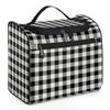 Adornori Buffalo Plaid Large Travel Toiletry Bag for Women, Travel Organizer for Toiletries, Waterproof Makeup Cosmetic Bag with Handle view 1