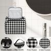 Adornori Buffalo Plaid Large Travel Toiletry Bag for Women, Travel Organizer for Toiletries, Waterproof Makeup Cosmetic Bag with Handle view 3