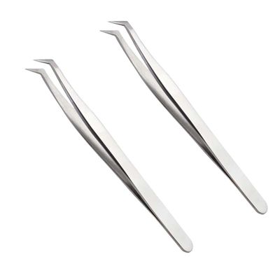 PENIKOKO 2pcs Salon Accessories Fake Eyelashes Tweezer for Grafting for Stage Wedding Daily Use