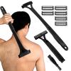 Body hair trimmer for men, back shaver 3.0 with Long Handle, man scape razors for shaving, dollar shave club Mens Grooming Kit, one blade From any angle shavers & Hair Removal Products (Black) view 1