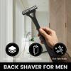 Body hair trimmer for men, back shaver 3.0 with Long Handle, man scape razors for shaving, dollar shave club Mens Grooming Kit, one blade From any angle shavers & Hair Removal Products (Black) view 2