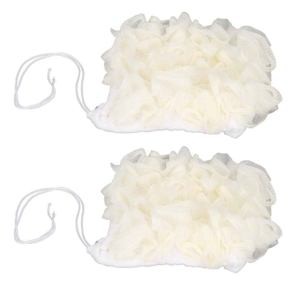 2 in 1 Showerball Face Washing and Bathing Sponge Exfoliating Towel for Travel and Home Use 2PCS Set