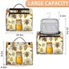 Adornori Bee Flower Travel Toiletry Bag for Men and Women, Large Hanging Makeup Bag Organizer Toiletries Bag for Travel, Cosmetic Bag with Handle view 2