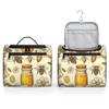 Adornori Bee Flower Travel Toiletry Bag for Men and Women, Large Hanging Makeup Bag Organizer Toiletries Bag for Travel, Cosmetic Bag with Handle view 4
