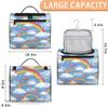 Adornori Cute Rainbow Heart Travel Toiletry Bag for Men and Women, Large Hanging Makeup Bag Organizer Toiletries Bag for Travel, Cosmetic Bag with Handle view 2