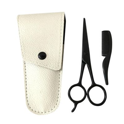 PLAFOPE 3-Piece Beard Grooming Kit Stainless Steel Beard Scissors Set Trimming Shears Small Precision Scissors for Men